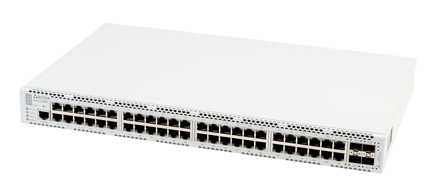 Ethernet-коммутатор MES2448B, 48 портов 10/100/1000 Base-T, 4 порта 10GBase-R (SFP+)/1000Base-X (SFP), L3, 220V AC, 12V DC