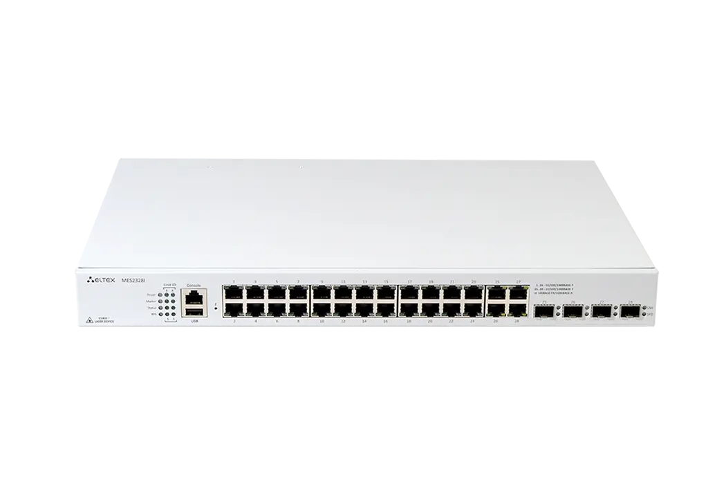 Ethernet-коммутатор MES2328I, 24x1G RJ45 + 4xCombo (RJ45/SFP), L3, модульная система питания